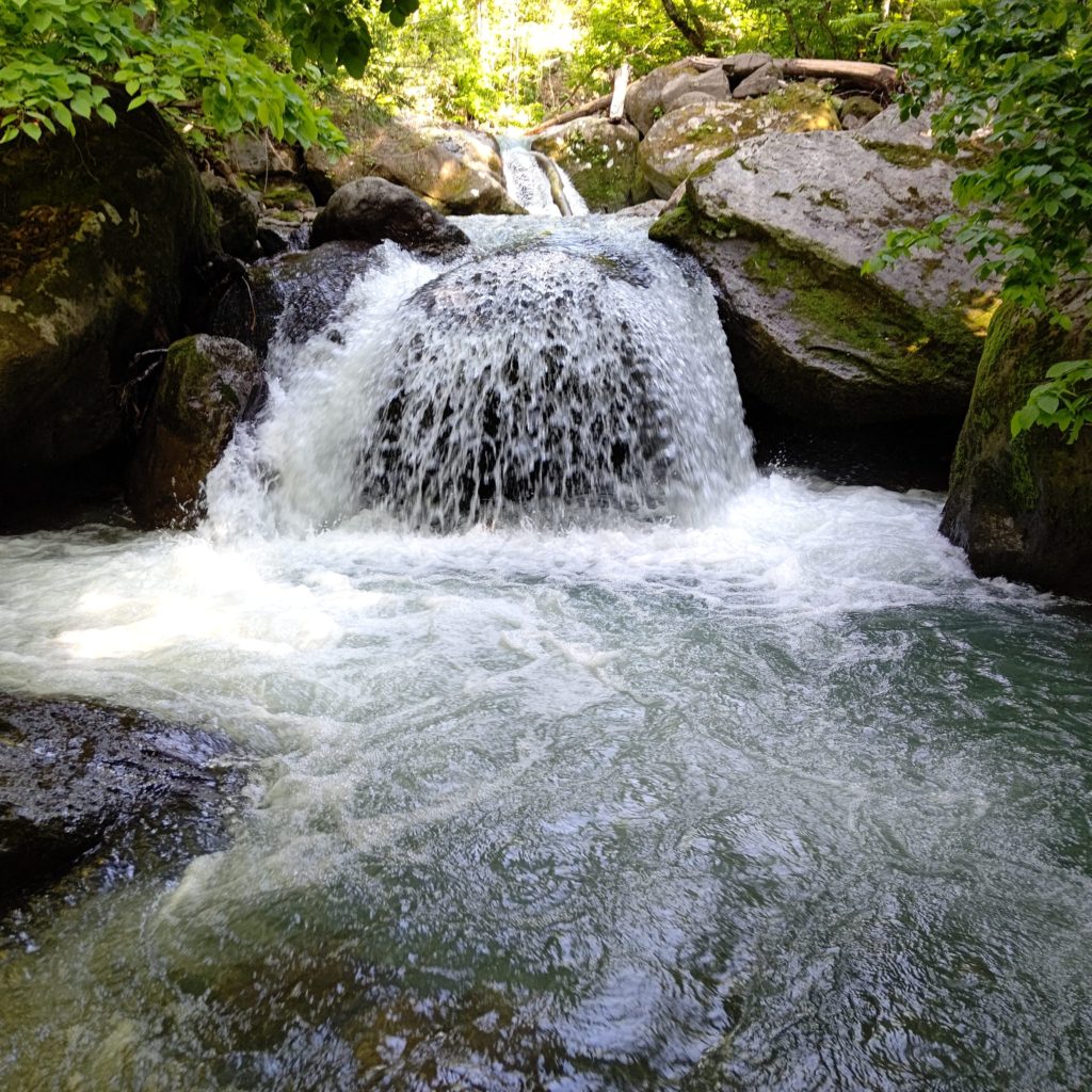 渓流の激しい落込み