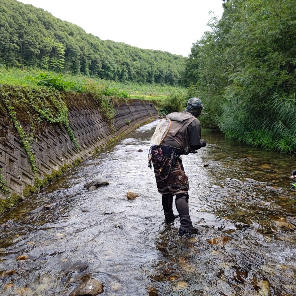 渓流でのキャスティング