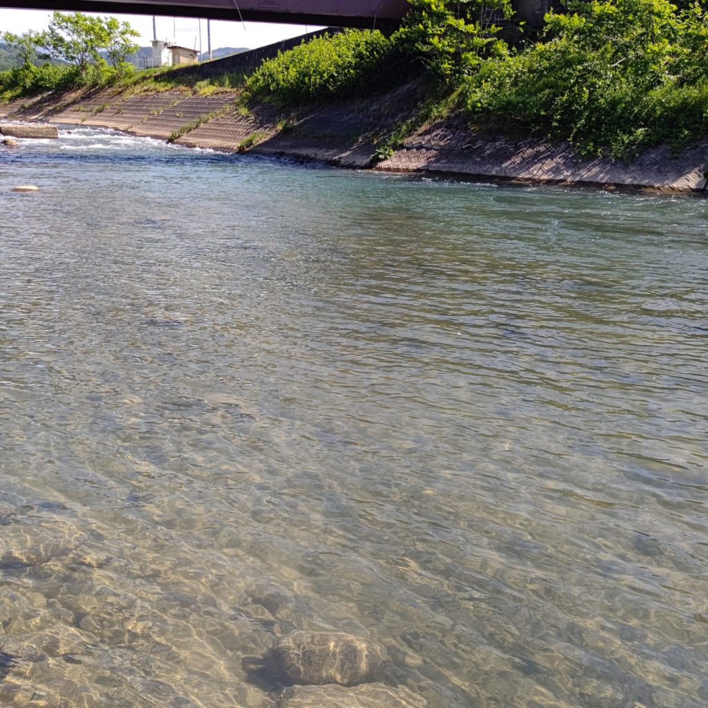 秋田の里川でルアーフィッシング