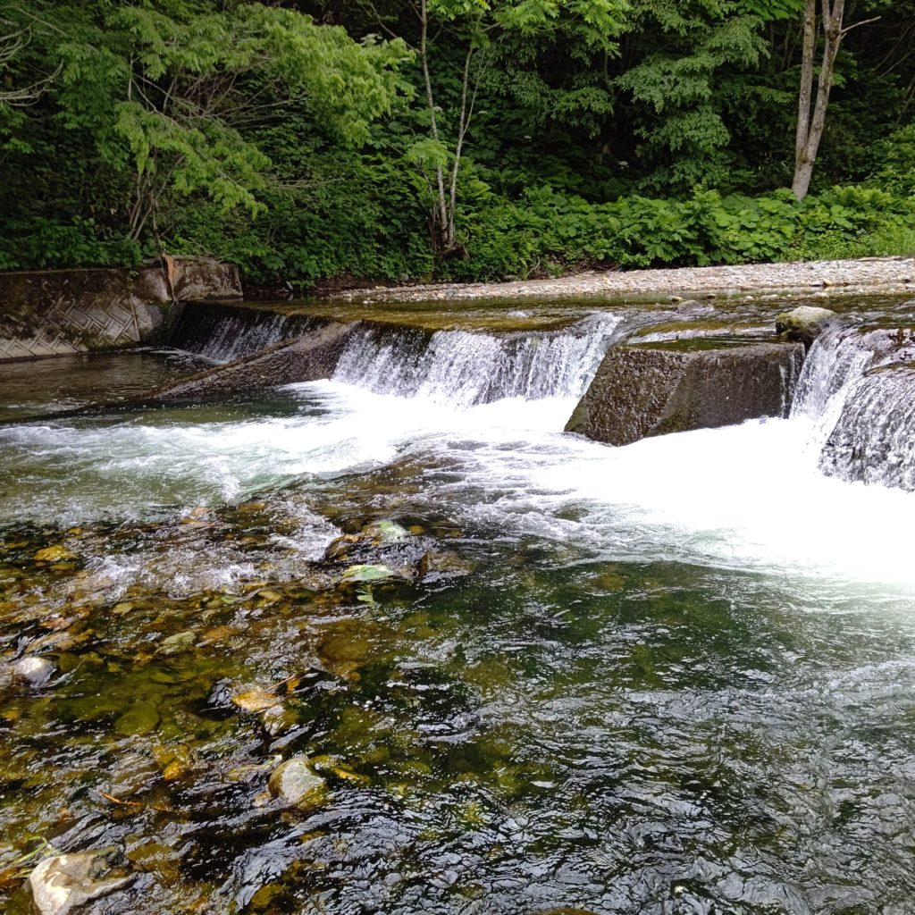 夜明島側中流域の堰堤